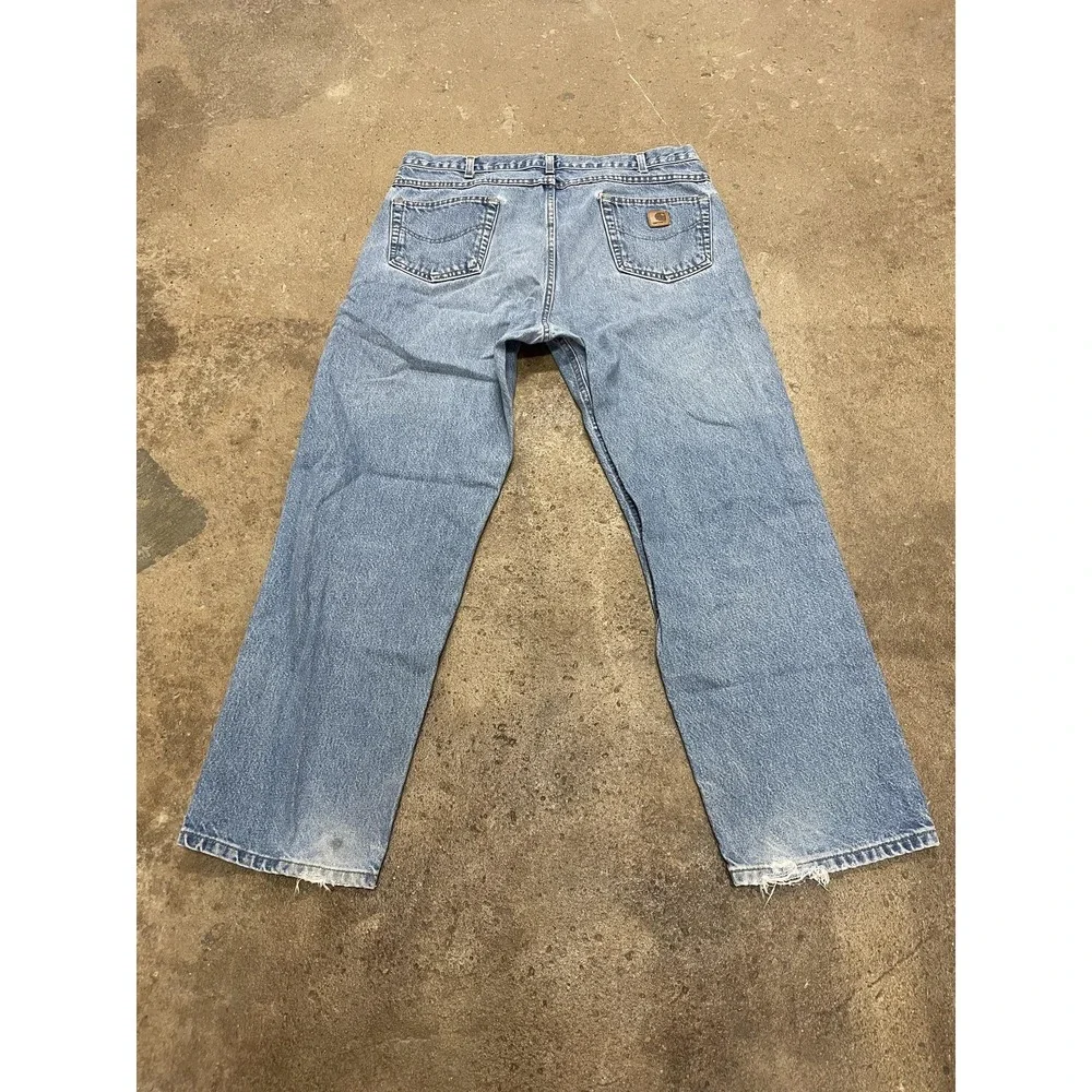 Carhartt Jeans Mens 40x32 Blue Stonewash Traditional Fit Straight Leg B160‎ DST